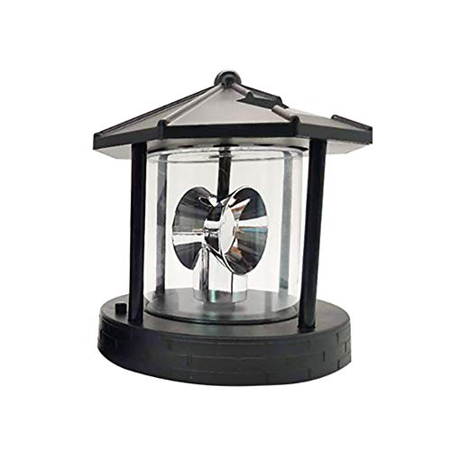 Solar Lighthouse, LED Solar Powered Lighthouse with Rotating Beacon Lamp, Outdoor Solar Hanging Lamp Lawn Ornament for Courtyard Patio Fence Garden Decor