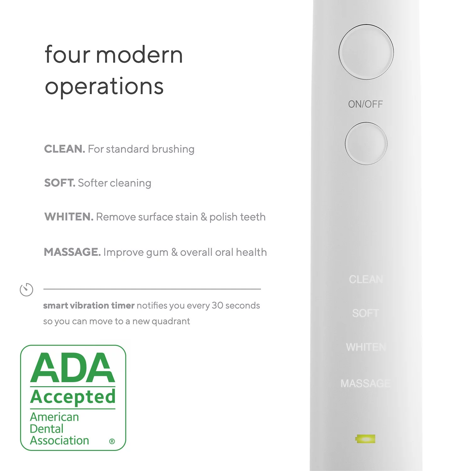 Aquasonic Vibe Series - ADA Accepted - Ultra Whitening Electric Toothbrush - 8 dupont brush heads & travel case