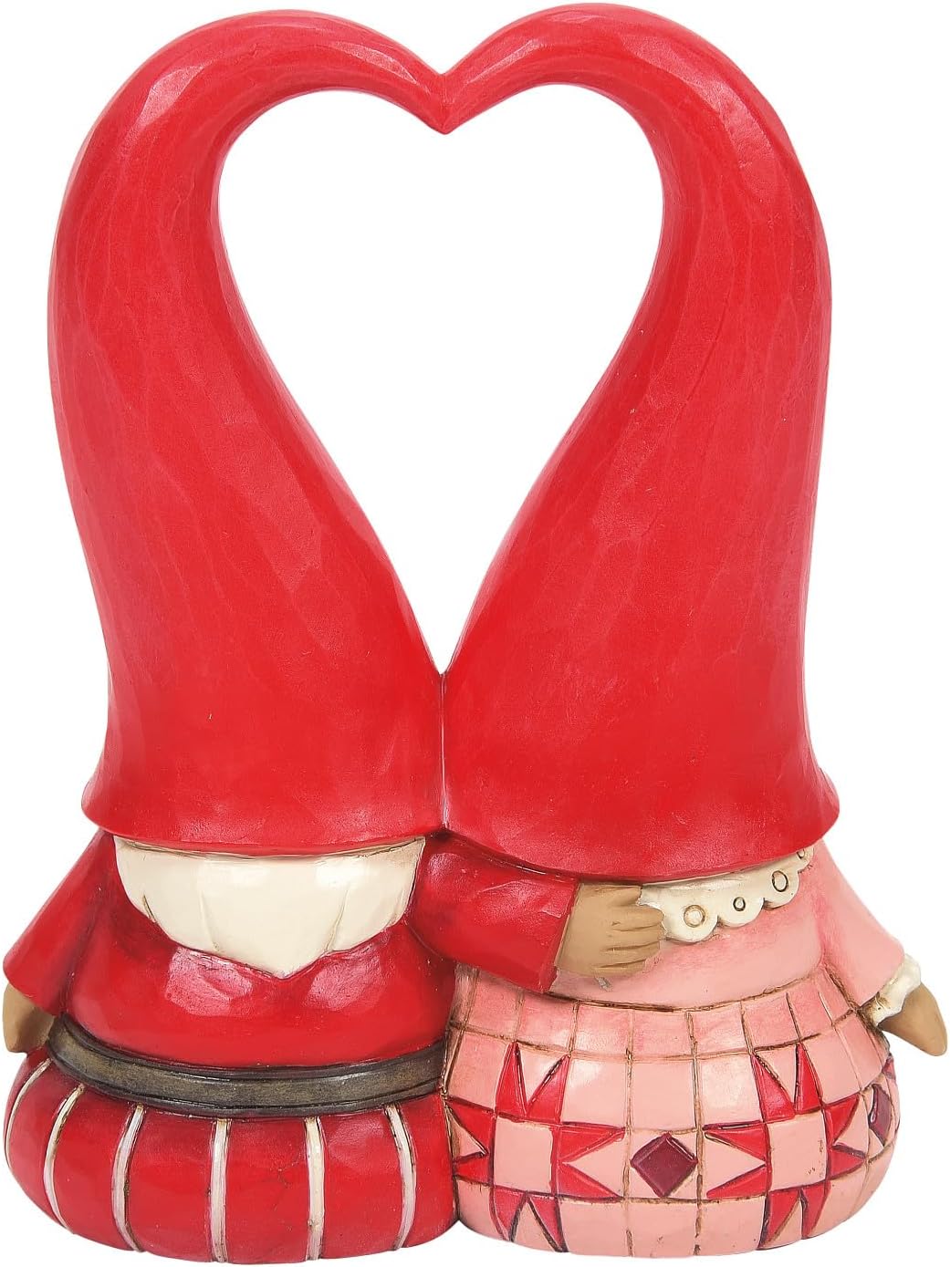 Enesco Jim Shore Heartwood Creek Love Gnome Couple Heart Hat Figurine, 4 Inch, Multicolor