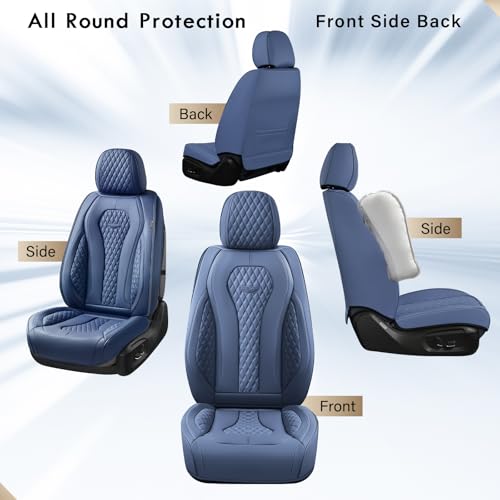 Coverado Seat Covers, Car Seat Covers Full Set, Black Car Seat Cover, Car Seat Covers Front Seats Back Seat Cover, Waterproof Car Seat Cushion,Leather Seat Cover Seat Protector Universal Fit Most Cars