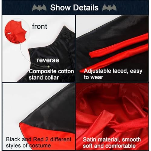 4/8 Pcs Halloween Devil Vampire Cloak Cape Pet Cat Adjustable Cosplay Attire Red Black(8pcs)