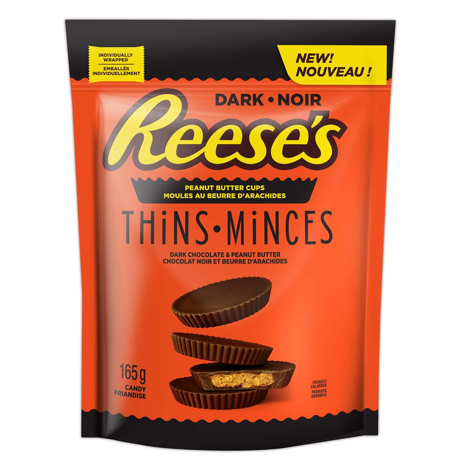Reese's Thins Peanut Butter Cups Dark Chocolate, 165g/5.8 oz., {Imported from Canada}