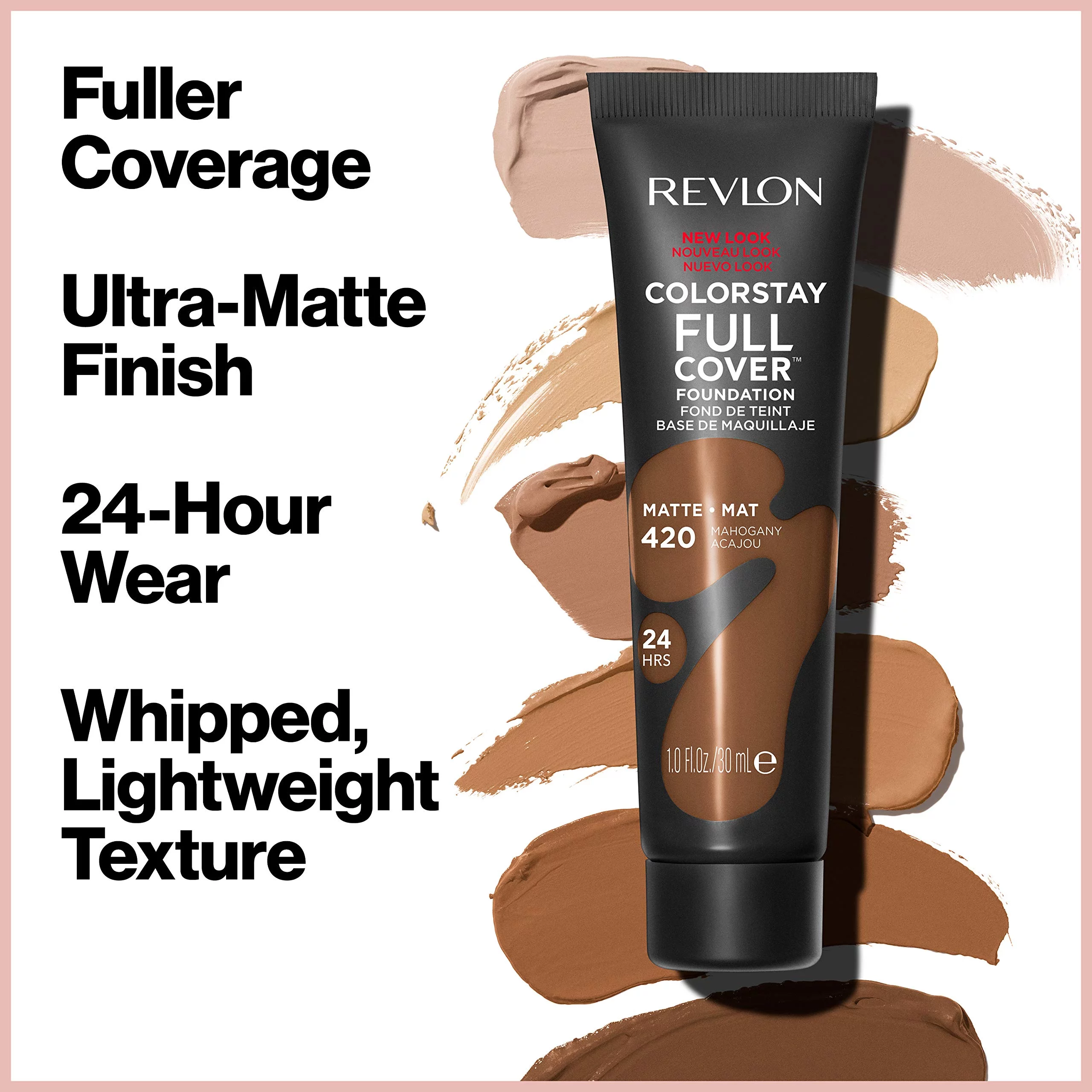 Revlon ColorStay Full Cover Matte Foundation, 210 Sand Beige 1.0 Fl Oz (Pack of 6)
