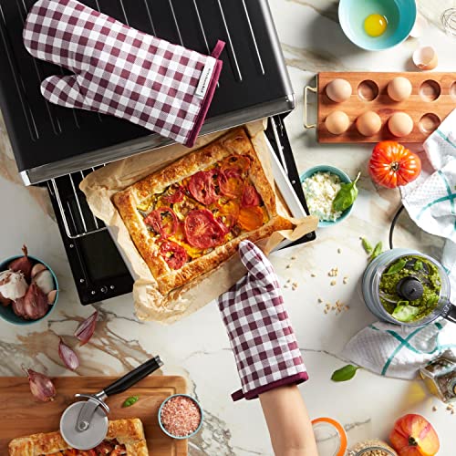 KitchenAid Gingham Oven Mitt 2-Pack Set, Passion Red, 7