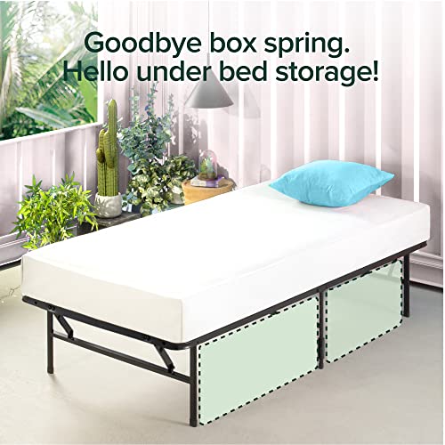 ZINUS Rumi 14in Full Metal Bed Frame, Quick Assembly SmartBase® Mattress Foundation, Heavy Duty Sturdy Steel with No Box Spring Needed, Eco-Friendly Packaging, Black