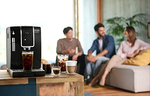 De'Longhi Dinamica Automatic Coffee & Espresso Machine, Iced-Coffee, Burr Grinder (Black) (Renewed)
