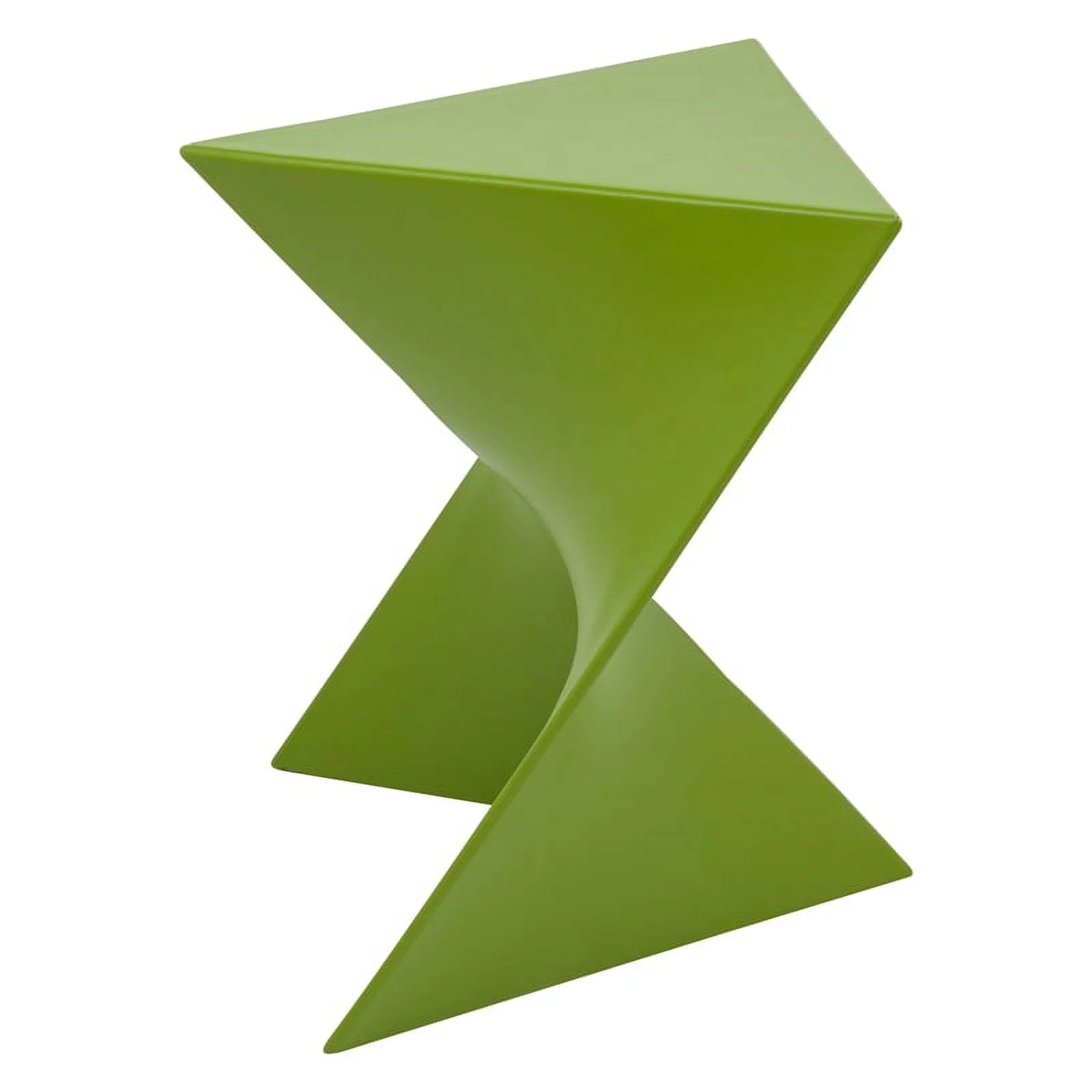 Home Square Modern Plastic Triangle End Table in Green - Set of 2