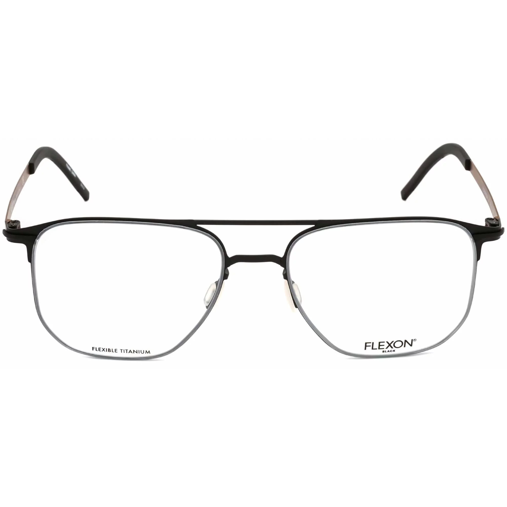 Flexon FLEXON B2004 001 Men's Black Square Full Rim Eyeglasses
