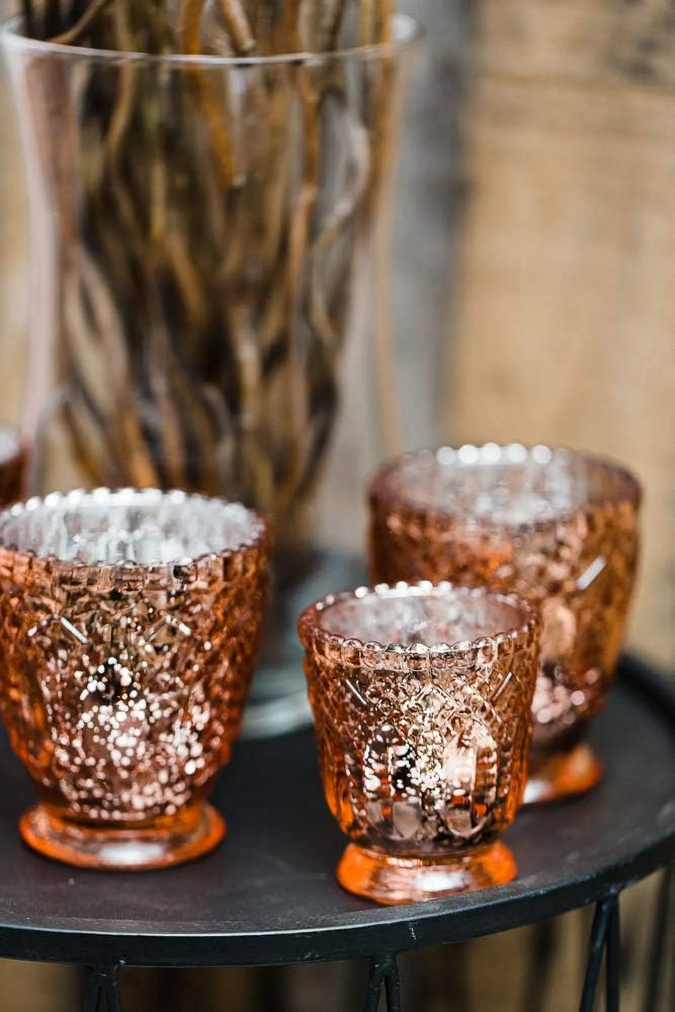 Richland Holder Royal Mercury Petite Rose Gold Set of 12