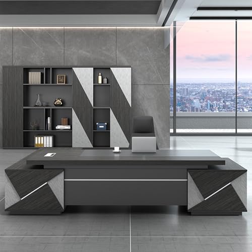 94-Inch Executive Desk, Large Computer Office Desk Workstation, Modern Simple Style Laptop Desk Study Writing Table Business Furniture for Home Office