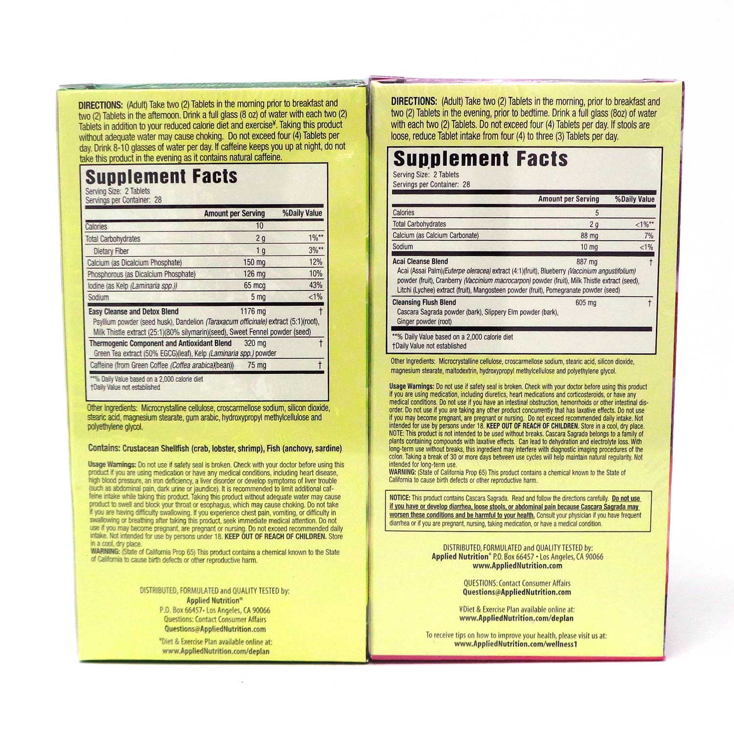 Applied Nutrition Value Pack 14 Day Acai Cleanse Plus Fat Burn Cleanse