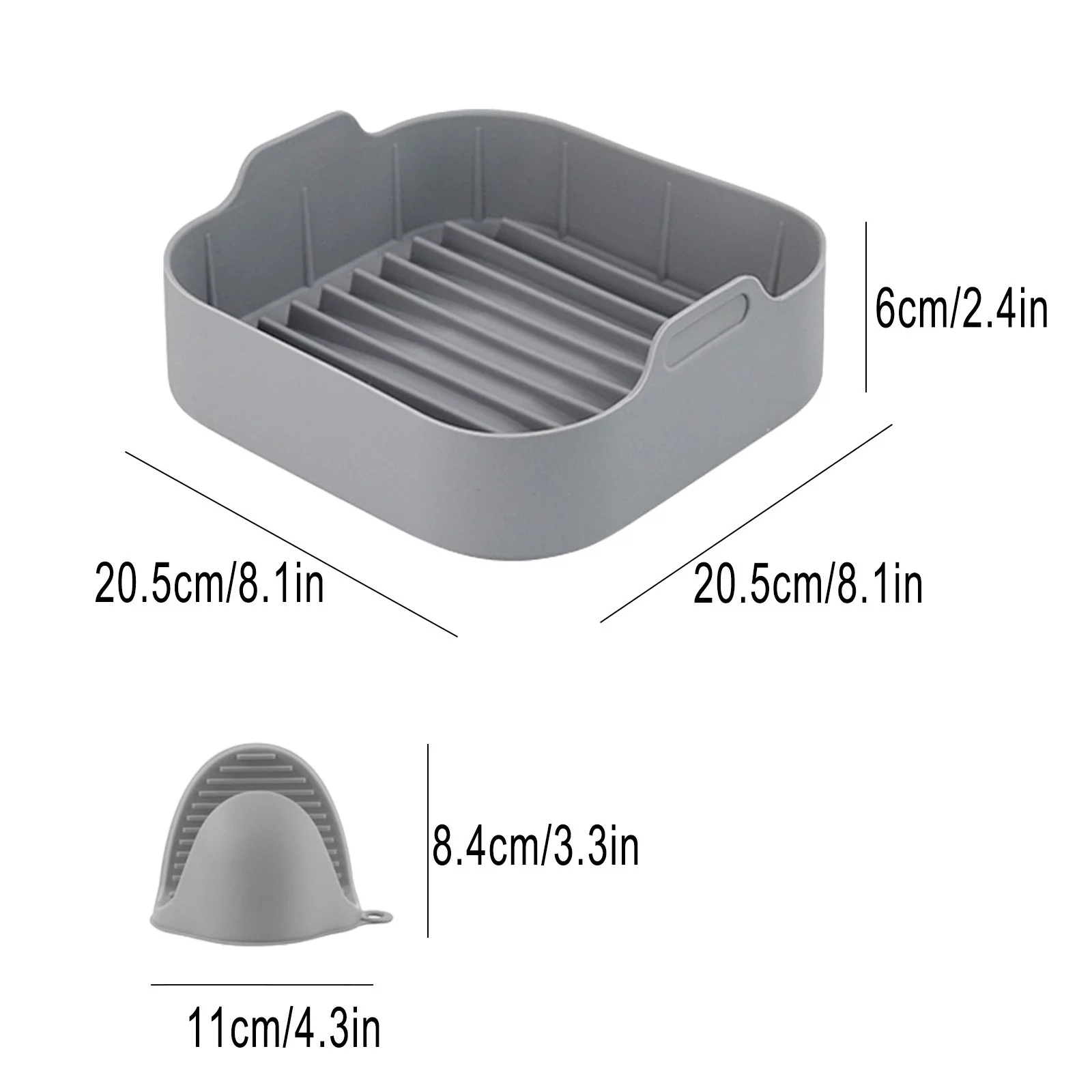 Air Fryer Silicone Pot Silicone Air Fryer Basket Heat Resistant Square Replacement