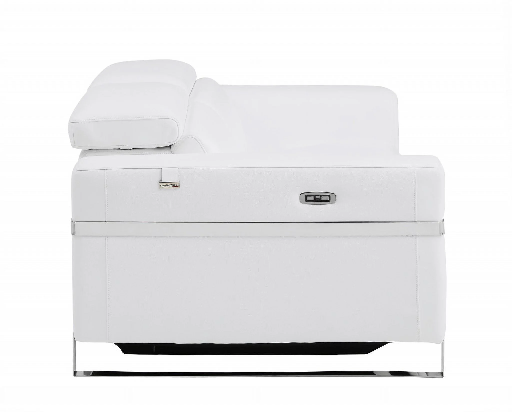 HomeRoots 482247 31 x 41.3 x 43 in. White Italian Leather Power Recliner Chair