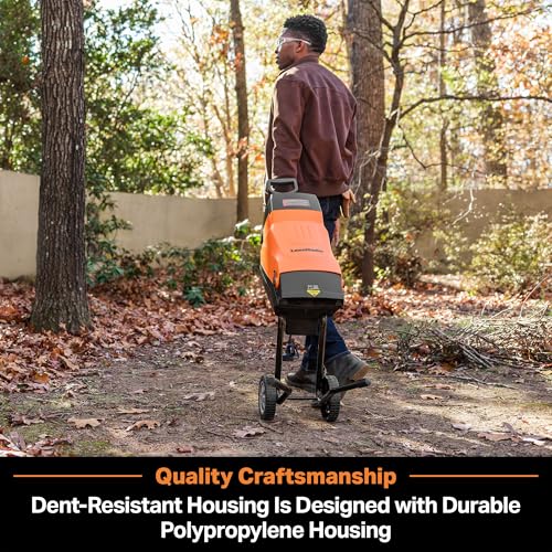 LawnMaster FD1503 Electric Wood Chipper Shredder 15-Amp 1.8-Inch Cutting Diameter Max 14:1 Reduction