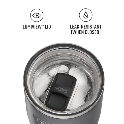 THERMOS ICON SERIES, Stainless Steel Cold Tumbler with Slide Lock, 24 Ounce, Sandstone