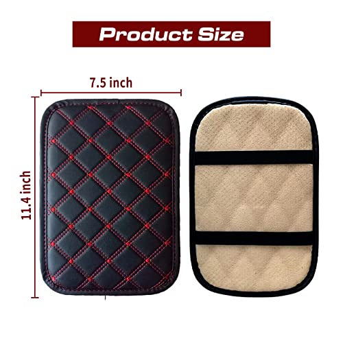 QODOLSI 1 PC Car Center Console Cover, Universal Waterproof PU Leather Car Armrest Seat Box Cover Protector, Anti Slip Center Console Pad for Most Vehicle, SUV, Truck, Car