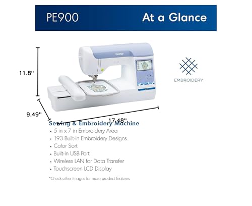 Brother PE900 Embroidery Machine with WLAN, White