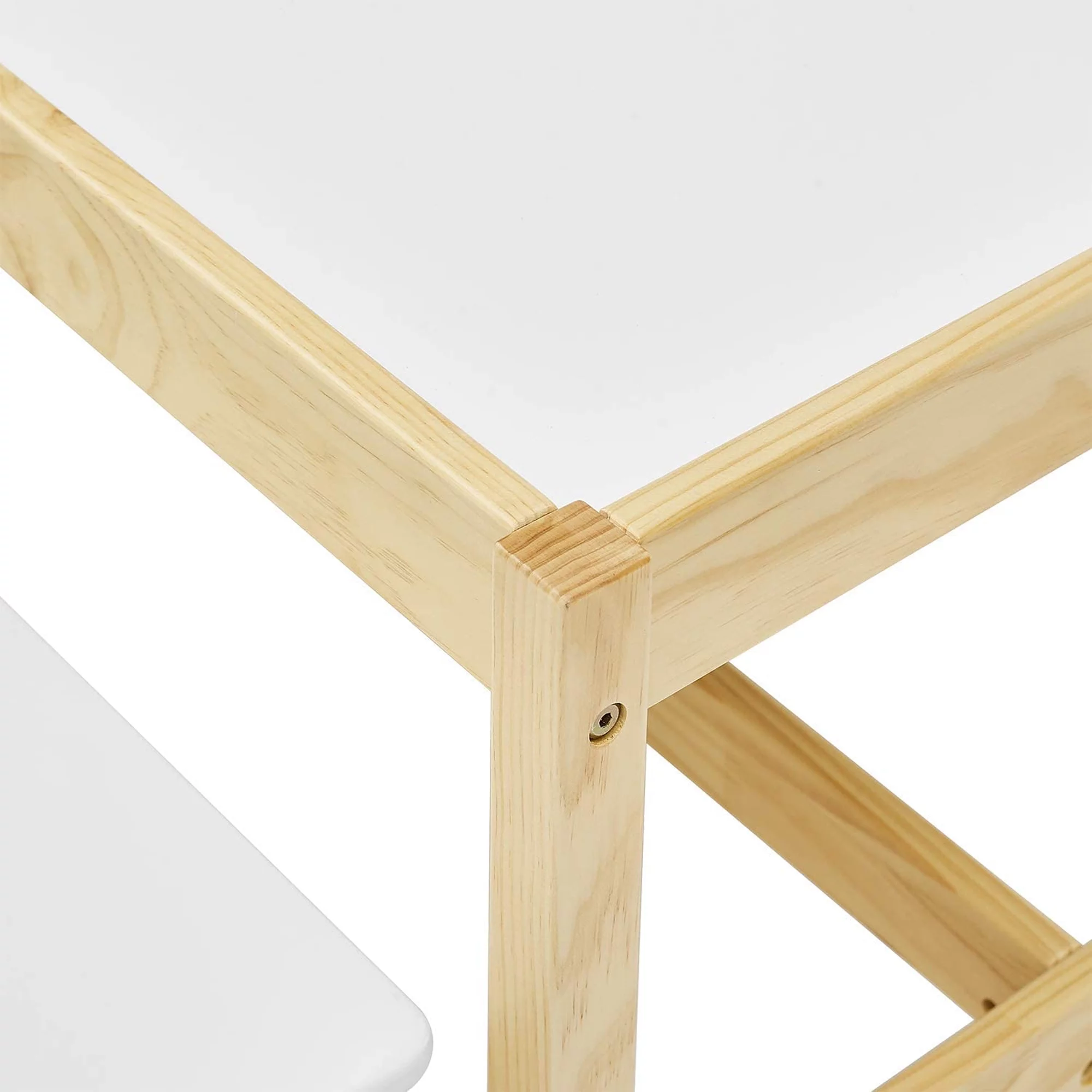 MUSEHOMEINC Wooden 3 In 1 Kids Toddlers Play Table and Bench Chair Set