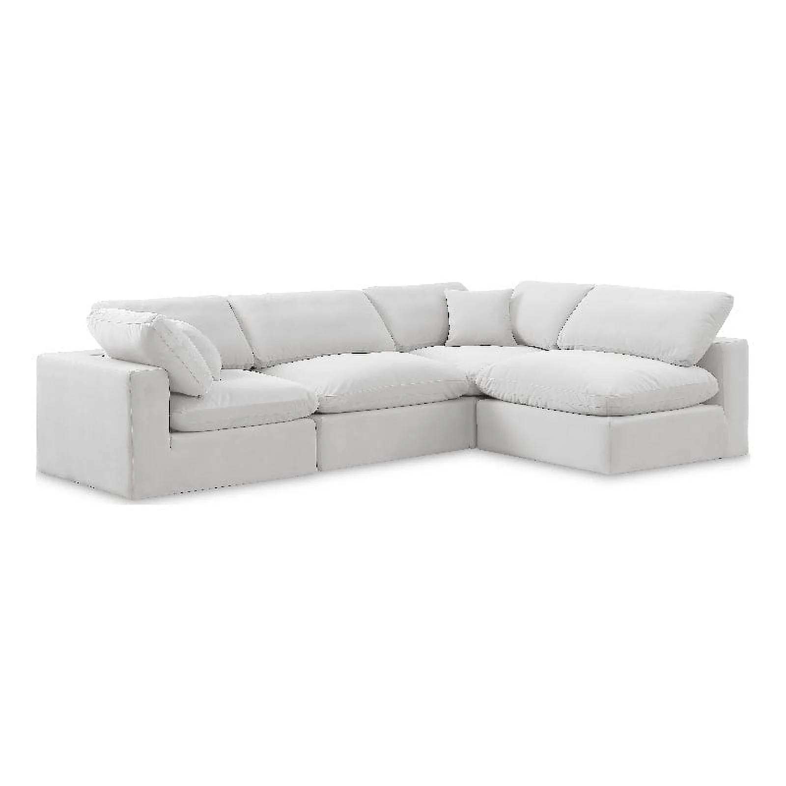 Meridian Furniture Comfy Cream Velvet Modular Sectional