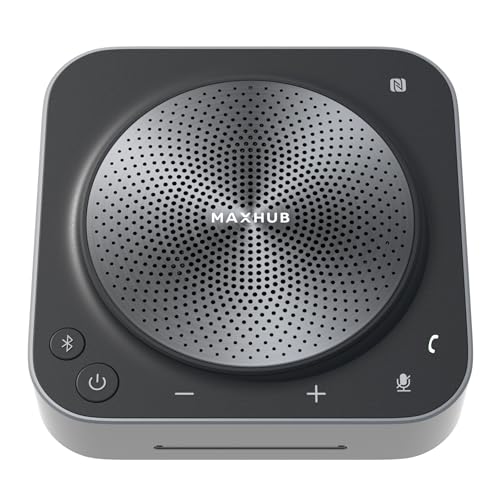 BM35 Wireless Bluetooth Microphone Conference Speakerphone, 360° Omnidirectional Sound Pickup 20ft Radius 8-Array Microphones, AI Noise Reduction NFC Wireless Quick Connection, 15H Talk Time