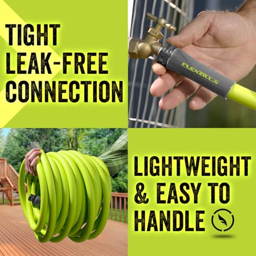 Flexzilla Garden Hose 5/8 in. x 50 ft., Lightweight All-Weather Water Hose, Durable and Flexible, Leak-Free Connections
