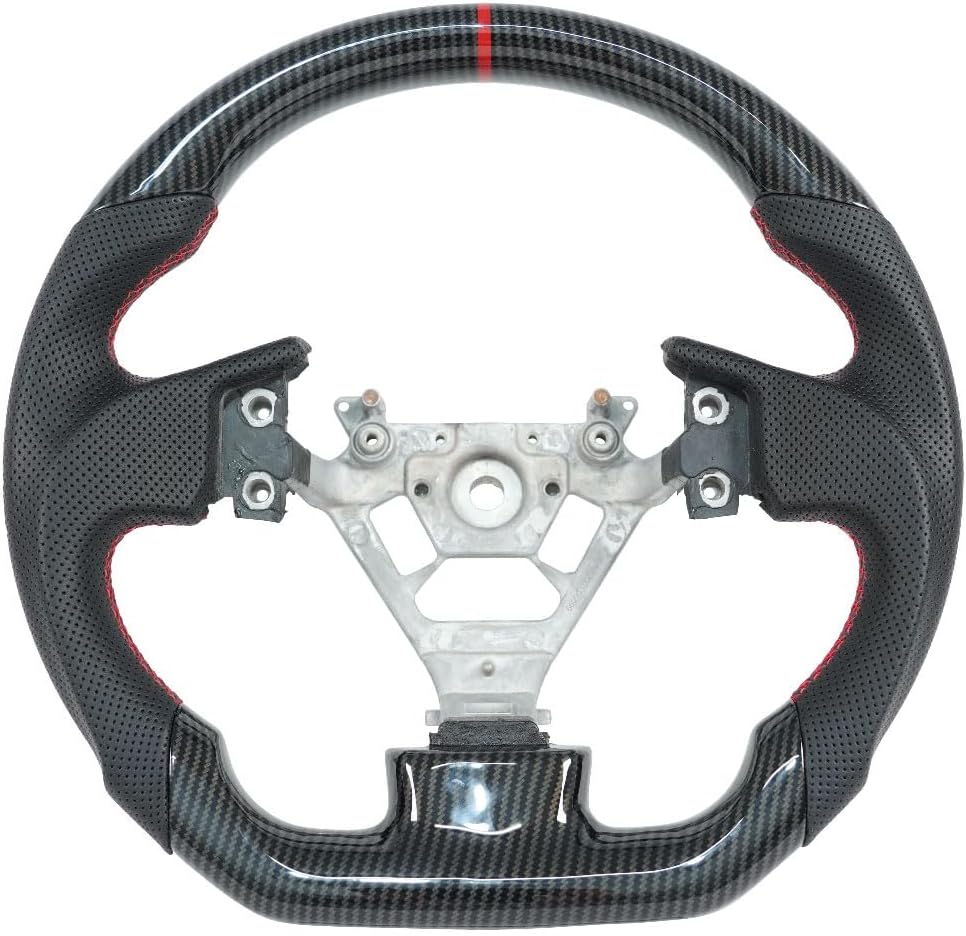 Hydro-Dip Carbon Fiber Perforated Leather Grip Steering Wheel, Car Steering Wheel Fit for Infiniti G35 2004-2007
