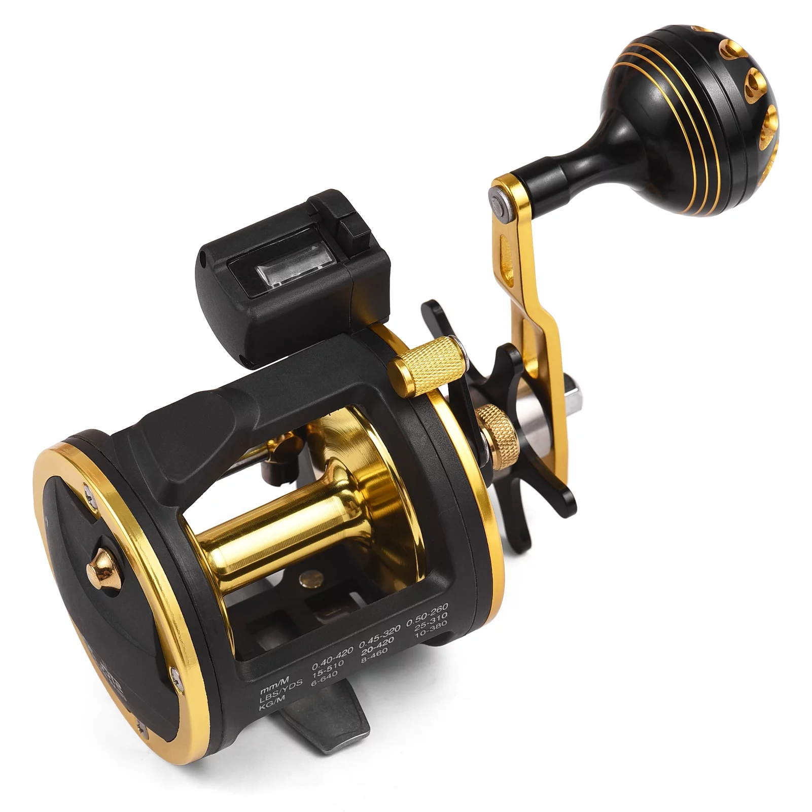 Walmeck Fishing Reel Line Counter Reel 6+1 Ball Bearings Left/Right Ice Fishing Reel Gear Radio 4.1:1 with Digital Display
