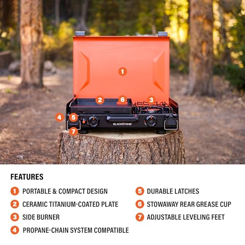 Blackstone 2364 12” x 14” Camping Griddle with Side Burner