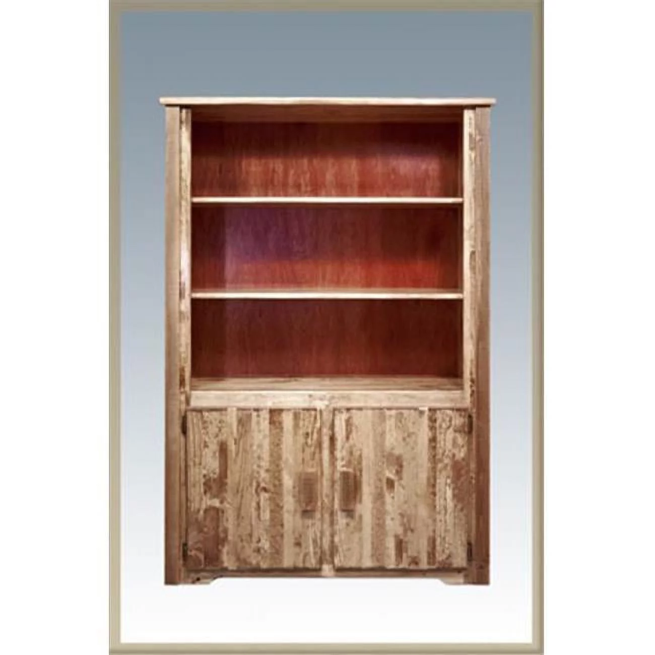 Homestead Collection Bookcase w Storage Stained and Lacquered