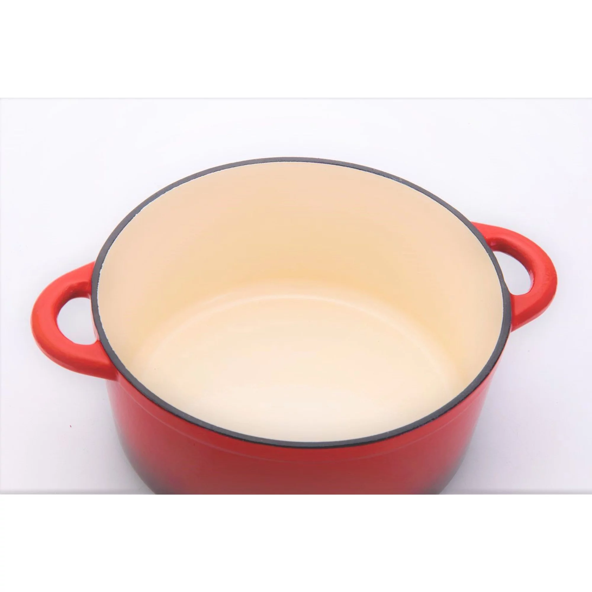 Hamilton Beach 5.5 Quart Enameled Cast Iron Covered Dutch Oven Pot, Red