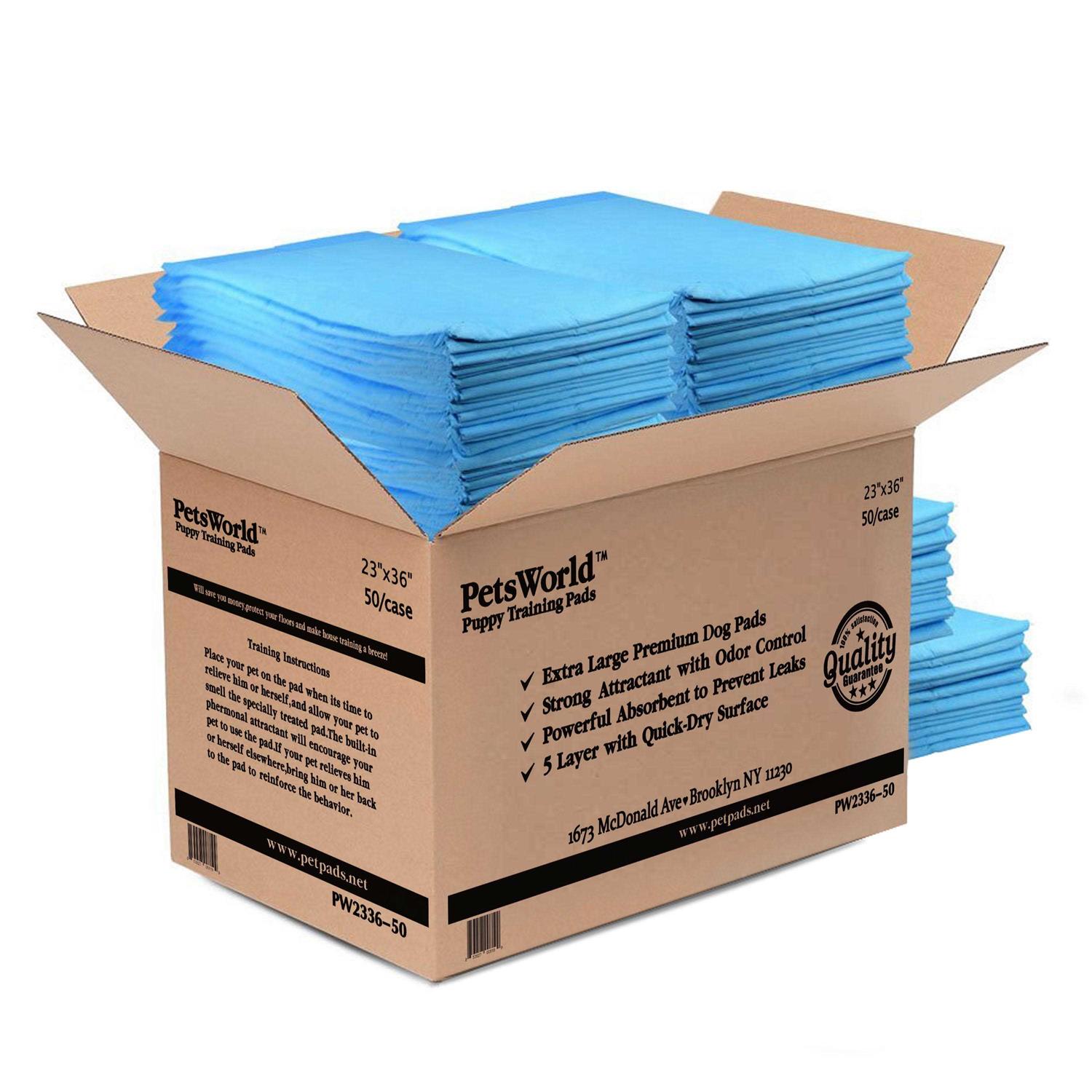 PetsWorld Heavy Absorbent Dog Puppy Training Pads count-28x34 - Pet Supplies online store