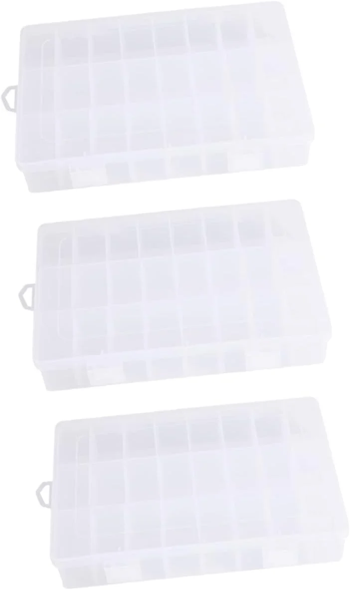 12 Pcs Plastic Storage Box Jewelry Organizer Bead Storage Containers Dragon Figurines Diamond Small Parts Organizer Earring Storage Clear Beads Electronic Components Compartment