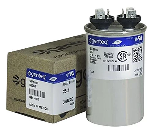 Genteq C325R 25 UF MFD X 370 Vac GE Industrial Replacement Capacitor Round, 97F9606