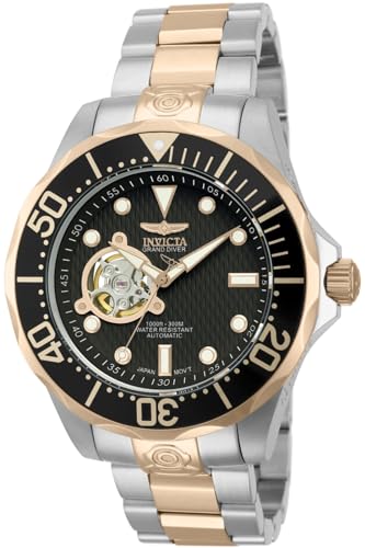 Invicta Men's Grand Diver Automatic Textured Dial 18k Stainless Steel Watch