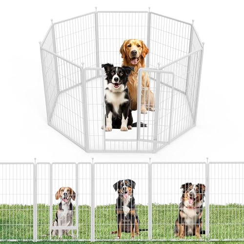 40 Inch 8 Panels Dog Playpen, Heavy Duty Metal Pet Fence for Indoor Outdoor, Camping, Yard, RV, Garden Fence, Privacy Yard, Black