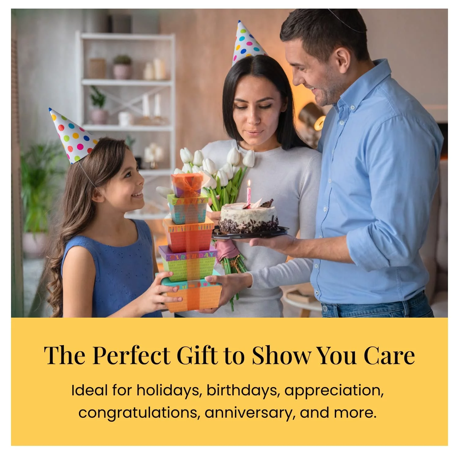 Broadway Basketeers Happy Birthday Celebration Gift Tower