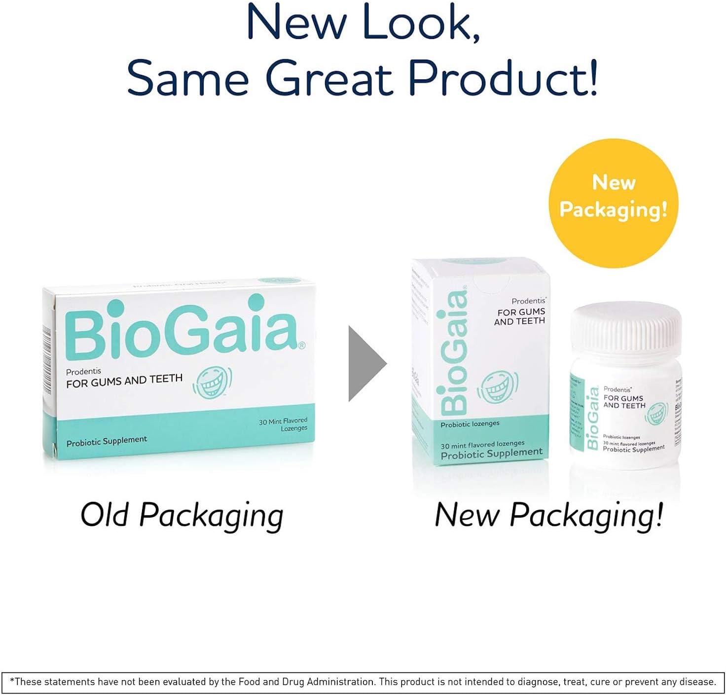 BioGaia Prodentis Mint Lozenges, Probiotic for Daily Oral Health, Promotes Heathy Teeth and Gums, Fights Bad Breath, Alcohol Free, 30 Lozenges, 5 Pack