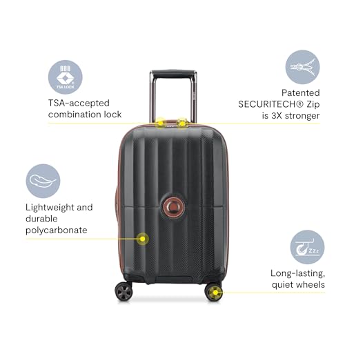 DELSEY PARIS Carrousel Hardside Expandable Luggage with Spinner Wheels, Navy, Carry-on 21 Inch