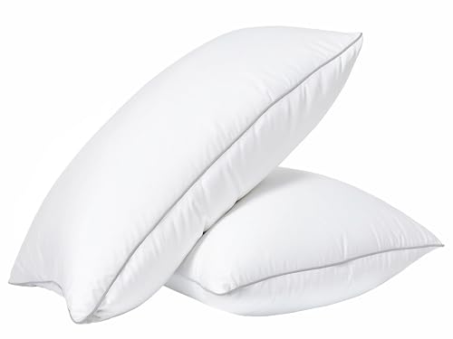 Casa Platino Bed Pillows King Size Set of 2 - Firm, Cozy & Soft Pillows for Adults- Pack of 2 – Luxury King Size Bed Pillow for Side, Back & Stomach Sleepers - White