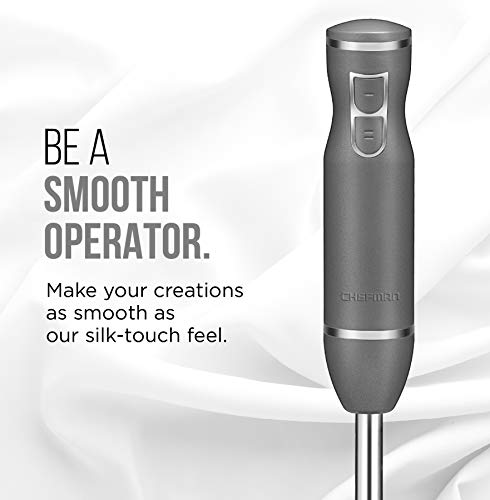 Chefman Immersion Stick Hand Blender with Stainless Steel Shaft & Blades, Powerful Ice Crushing 2-Speed Control Handheld Mixer, Purees Smoothie, Sauces & Soups, 300 Watts, Turquoise