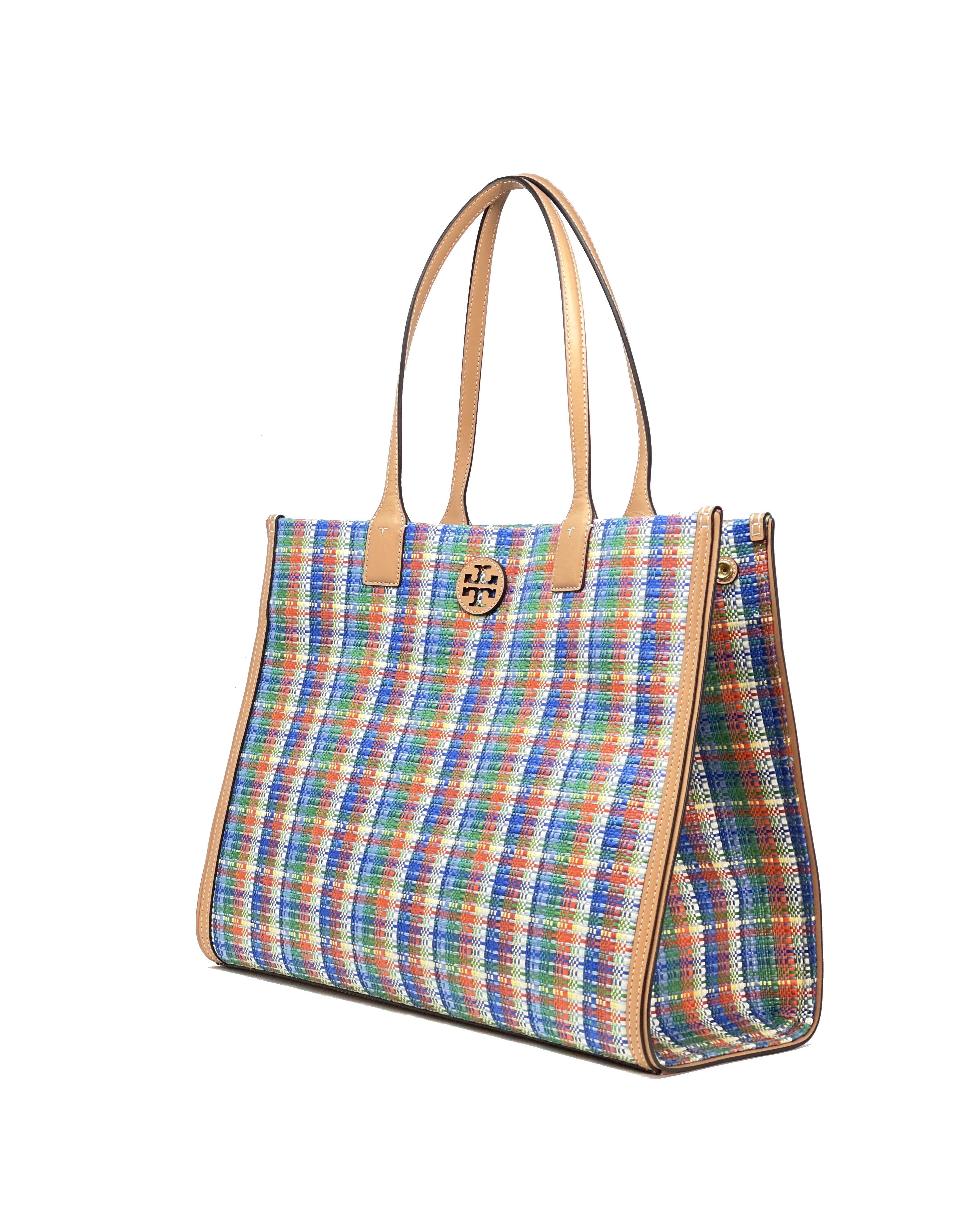Tory Burch Women's Ella Poly Woven Nylon Tote (Tory Navy / Multi)