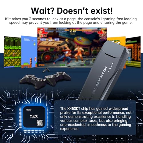 Nostalgic Time Machine.Retro Gaming Console 20000+ Games,Game Stick 4k,Video Games with Dual 2.4G Wireless Controllers,2025 Retro Game Stick.64GB