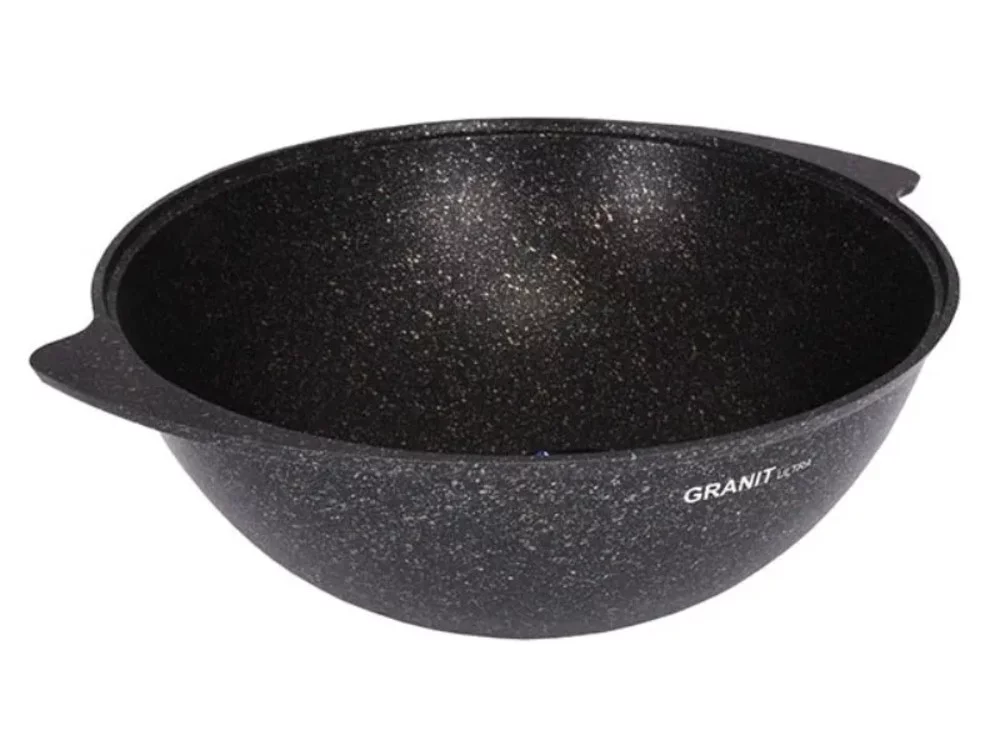 Aluminum Wok Kazan Cooking Pot Granit Ultra Non-Stick Kazan for Making Pilaf with Lid Camping Cookware Dutch Oven Kitchen Pot (6.3-qt. (6 L))