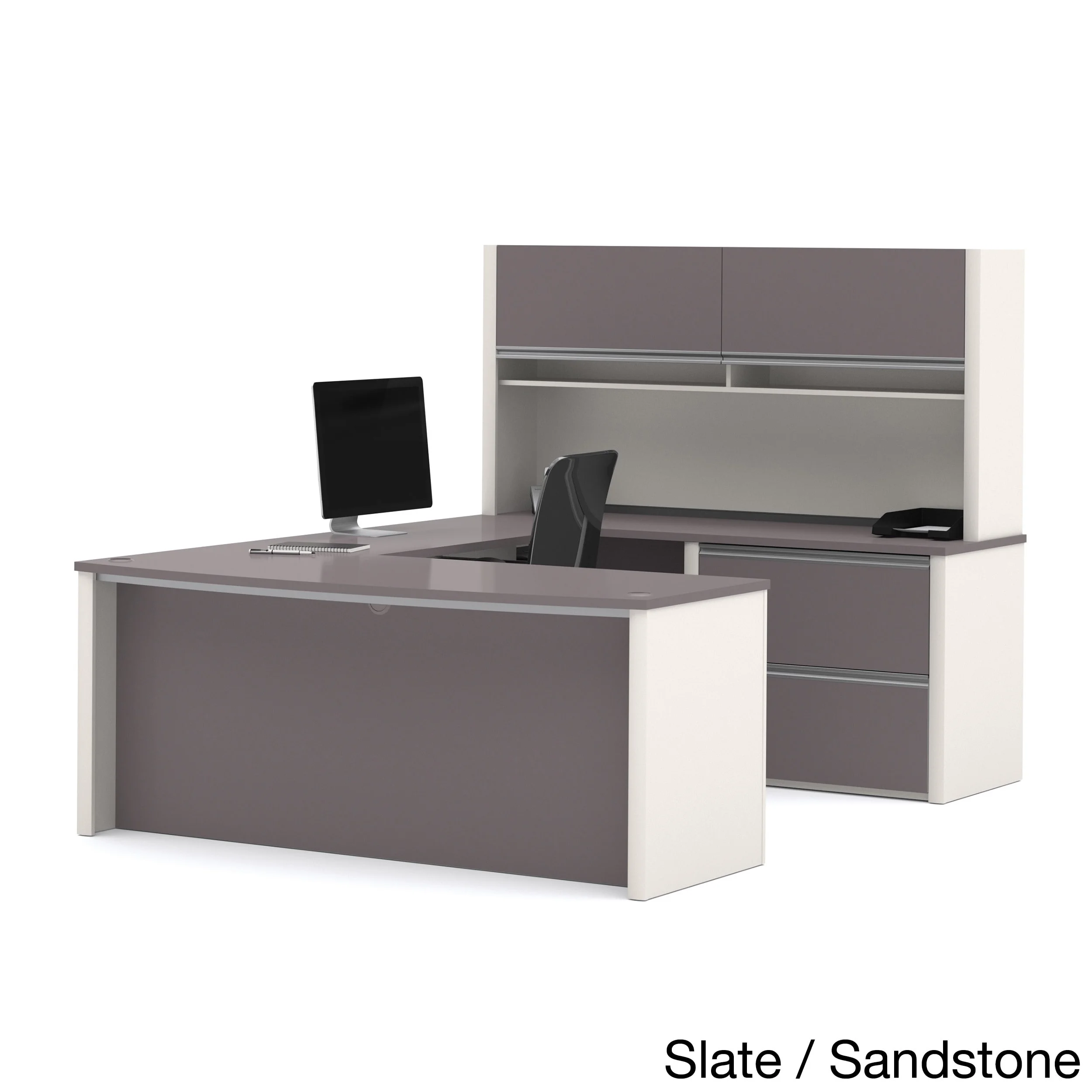 Bestar  Connexion U-shaped Workstation Desk with Lateral File