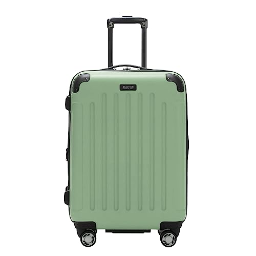 Kenneth Cole REACTION Renegade Luggage Expandable 8-Wheel Spinner Lightweight Hardside Suitcase, Navy Blue, 20-Inch Carry On