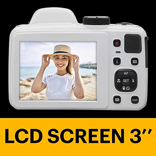 KODAK PIXPRO AZ405-WH 20MP Digital Camera 40X Optical Zoom 24mm Wide Angle Lens Optical Image Stabilization 1080P Full HD Video 3