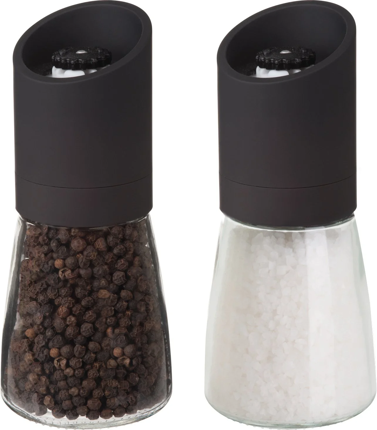 Maison Glass And Black 6 Inch Ceramic Grinder And Salt Mill, 6