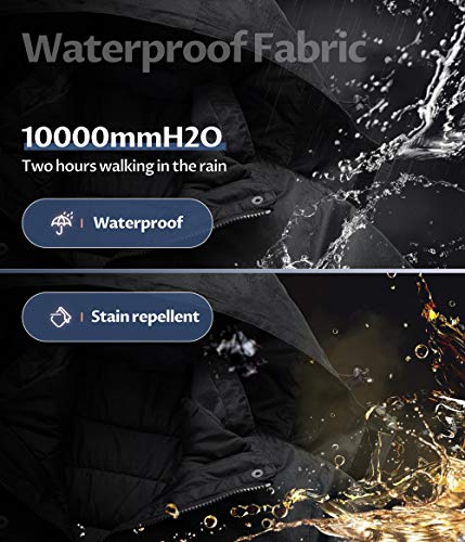 CREATMO US Women's 3 In 1 Waterproof Ski Jacket Windproof Snowboarding Jacket Warm Winter Snow Coat Raincoat