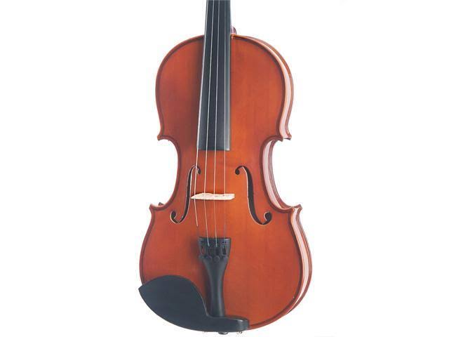 Mendini 14-inch MA250 Natural Varnish Solid Wood Viola with Case, Bow, Rosin, Bridge and Strings