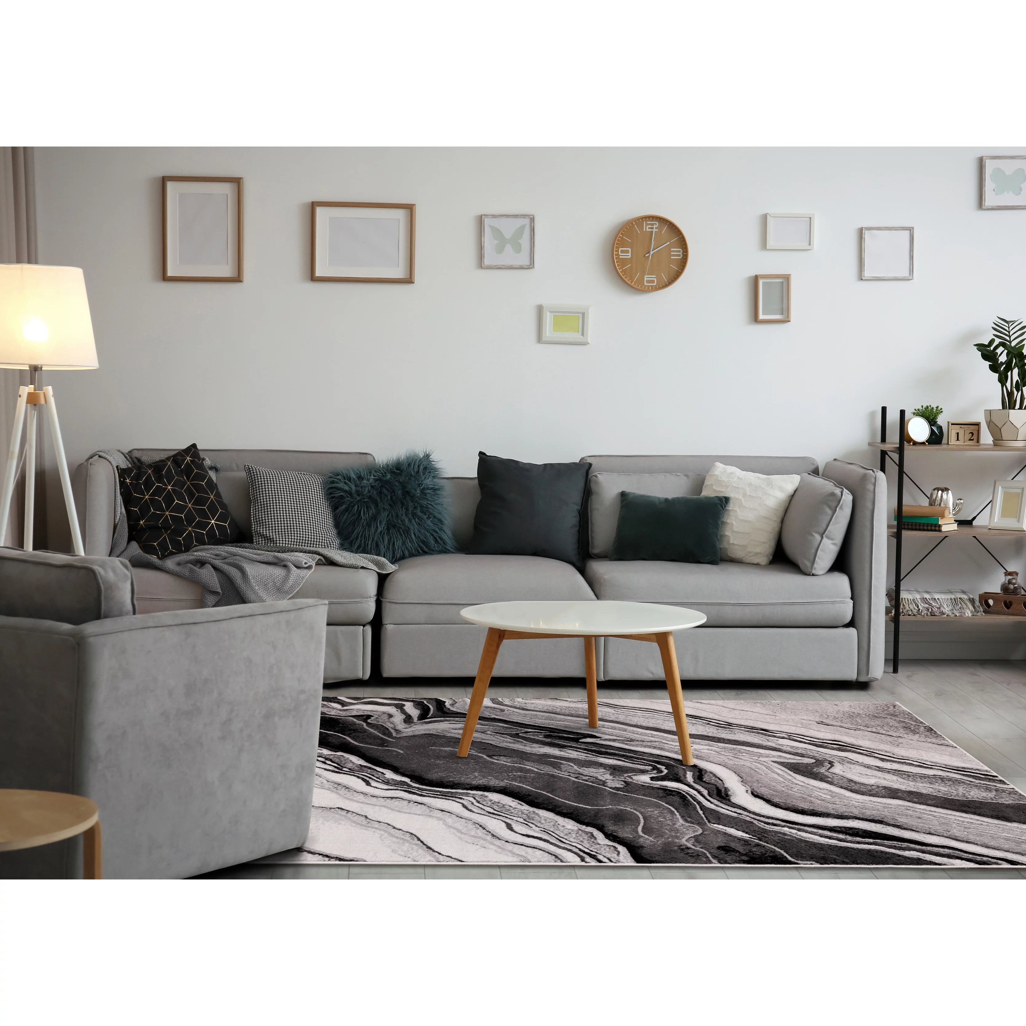 Chase Collection - Grey/White Black Rock Profile Rug 8' x 10'/Surplus 8' x 10'